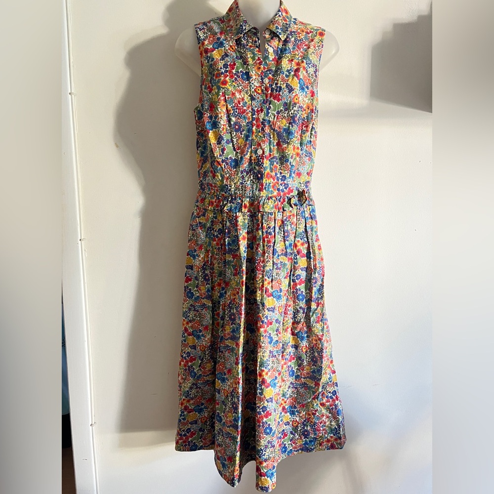 J. Crew Multicolor Floral Button-Down Dress